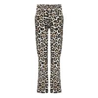 Geisha winter wide broek meisjes - zwart/zand - AOP luipaard