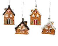 Huis kunststof l7.5b12h3 cm bruin a4 kerst - Decoris