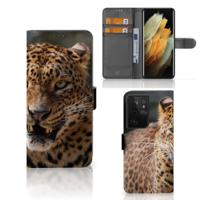 Samsung Galaxy S21 Ultra | Telefoonhoesje | Met pasjeshouder | Luipaard