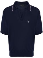 Prada polo à logo brodé - Bleu