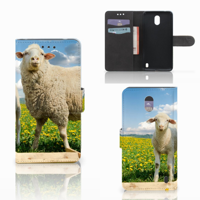 Nokia 2 | Telefoonhoesje | Met pasjeshouder | Schaap en Lammetje