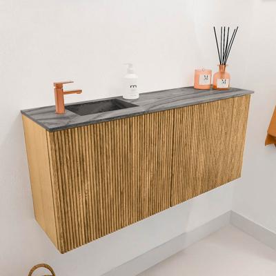 Toiletmeubel Mondiaz Joya Dlux | 90 cm | Meubelkleur Oak | Faye wastafel Sombra Wasbak Links | 1 kraangat