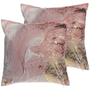 Beliani-LANTANA -Sierkussen set van 2-Roze-45 x 45 cm-Polyester