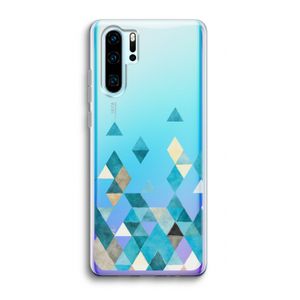 Gekleurde driehoekjes blauw: Huawei P30 Pro Transparant Hoesje