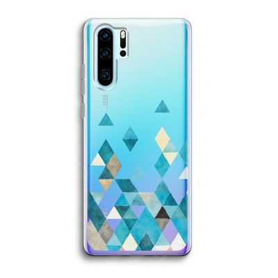 Gekleurde driehoekjes blauw: Huawei P30 Pro Transparant Hoesje
