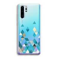 Gekleurde driehoekjes blauw: Huawei P30 Pro Transparant Hoesje
