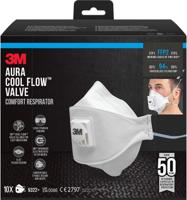 3M Aura Comfort Cool Flow stofmasker, FFP2, met ventiel, pak van 10 stuks