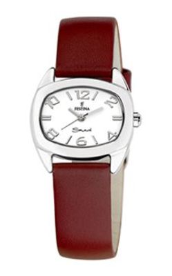Horlogeband Festina F16013-7 Leder Bordeaux 16mm