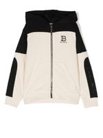 Balmain Kids hoodie colour block à fermeture zippée - Tons neutres