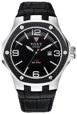 V.O.S.T. Germany V100.010 Carbon Steel heren horloge 44mm V.O.S.T. Germany V100.010 Carbon Steel heren horloge 44mm