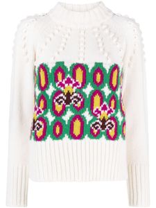 La DoubleJ pull en maille intarsia - Blanc