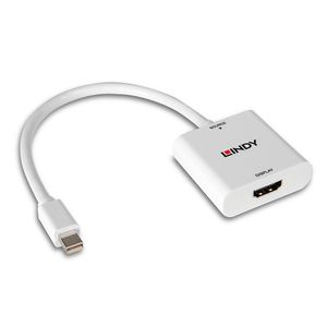 LINDY 38319 HDMI-kabel Aansluitkabel Mini DisplayPort-stekker, HDMI-A-bus 18 cm