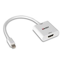 LINDY 38319 HDMI-kabel Aansluitkabel Mini DisplayPort-stekker, HDMI-A-bus 18 cm - thumbnail