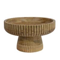 Schaal op voet mangohout 29x29x17cm