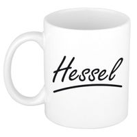 Naam cadeau mok / beker Hessel met sierlijke letters 300 ml