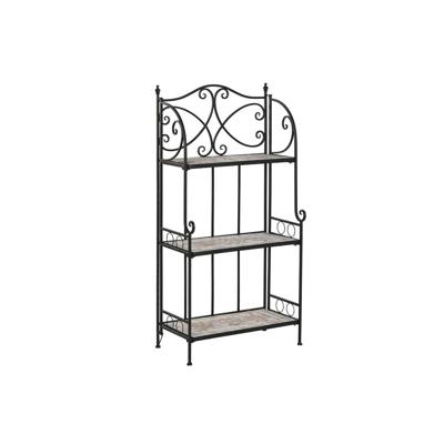 Planken Home ESPRIT Zwart Multicolour Keramisch IJzerwerk 3 Planken 54 x 29 x 121 cm 58 x 31,5 x 117 cm