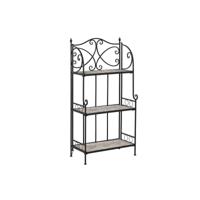 Planken Home ESPRIT Zwart Multicolour Keramisch IJzerwerk 3 Planken 54 x 29 x 121 cm 58 x 31,5 x 117 cm