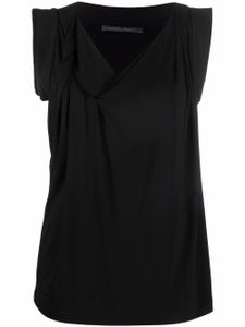 Alberta Ferretti blouse sans manches à col v - Noir