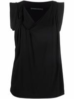 Alberta Ferretti blouse sans manches à col v - Noir