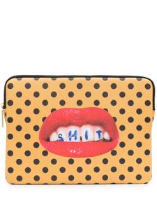 Seletti housse d'ordinateur à pois - Jaune