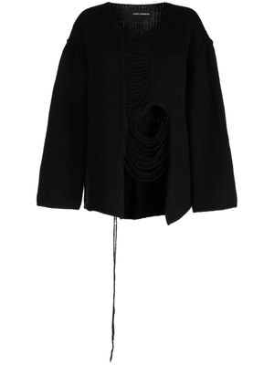 Isabel Benenato pull oversize à effet usé - Noir