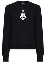 Dolce & Gabbana logo-embroidered virgin wool jumper - Bleu - thumbnail