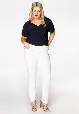 Yoek Shaping skinny jeans 5p | Wit | Maat 56