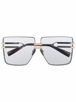 Balmain Eyewear lunettes de soleil à monture oversize - Argent - thumbnail