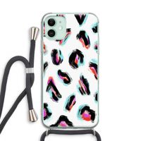 Cheetah color: iPhone 11 Transparant Hoesje met koord