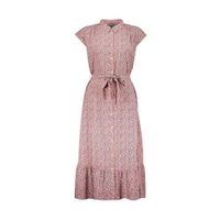 Geisha maxi jurk met all over print en ceintuur roze - thumbnail