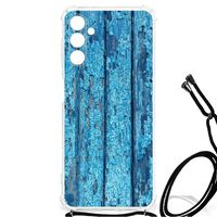 Samsung Galaxy A13 5G | A04s Stevig Telefoonhoesje Wood Blue - thumbnail