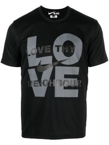 Black Comme Des Garçons t-shirt à slogan Love Thy Neighbor - Noir