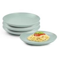 Plasticforte Rond bord/camping bord - 4x - D20 cm - groen - kunststof - onbreekbaar - servies