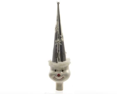 Piek glas figuur 2ass diameter 7.5x17 cm wit/zilver - Ksd