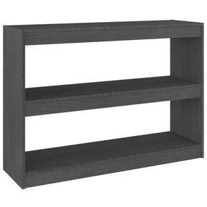 The Living Store Boekenkast Kamerverdeler - 100x30x71.5 cm - Grijs - Massief Grenenhout