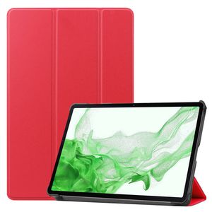Basey Samsung Galaxy Tab S9 Plus Hoes Case Met S Pen Uitsparing - Samsung Tab S9 Plus Hoesje Book Cover - Rood