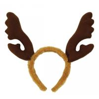 Rendier diadeem - bruin - pluche gewei - kerstaccessoires - kerst haarband