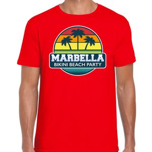 Marbella zomer t-shirt / shirt Marbella bikini beach party rood voor heren