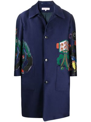 Walter Van Beirendonck Pre-Owned manteau à imprimé graphique - Bleu