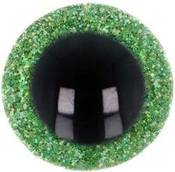 Opry Glitter dierenogen tweekleurig 8mm Groen per 10 stuks