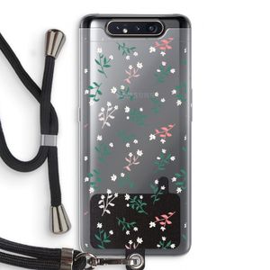 Small white flowers: Samsung Galaxy A80 Transparant Hoesje met koord
