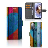 Motorola Moto G31 | G41 | Book Style Case | Wood Heart - Cadeau voor je Vriend