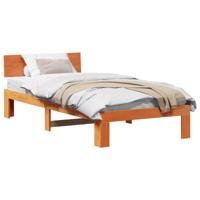 Bedframe met hoofdeinde Wasbruin 90 x 200 cm Massief grenenhout