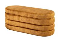 Bank met opbergruimte VOQUE 115cm fluweel mosterdgeel met opbergruimte bankzitting - 46690