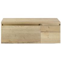 Frozen Badmeubelset 120 cm - Greeplijst in Kleur - Wastafel Onderkast met Bovenblad Natuur Eiken