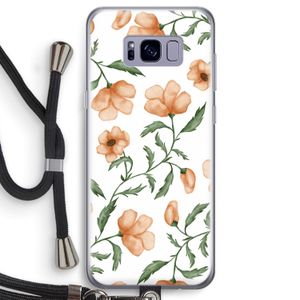 Peachy flowers: Samsung Galaxy S8 Transparant Hoesje met koord