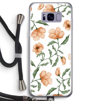 Peachy flowers: Samsung Galaxy S8 Transparant Hoesje met koord