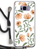Peachy flowers: Samsung Galaxy S8 Transparant Hoesje met koord