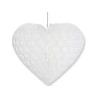 Bruiloft decoratie hart wit 28 x 32 cm   -