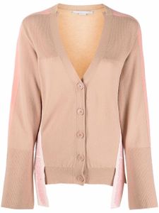 Stella McCartney cardigan à bandes logo - Tons neutres